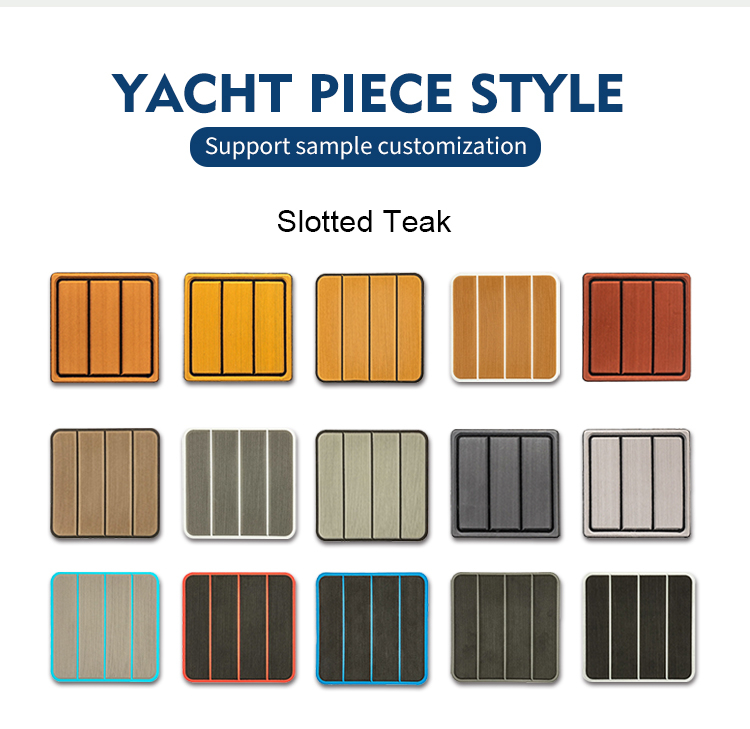 Examples of intricate patterns and designs available for custom foam boat decking.